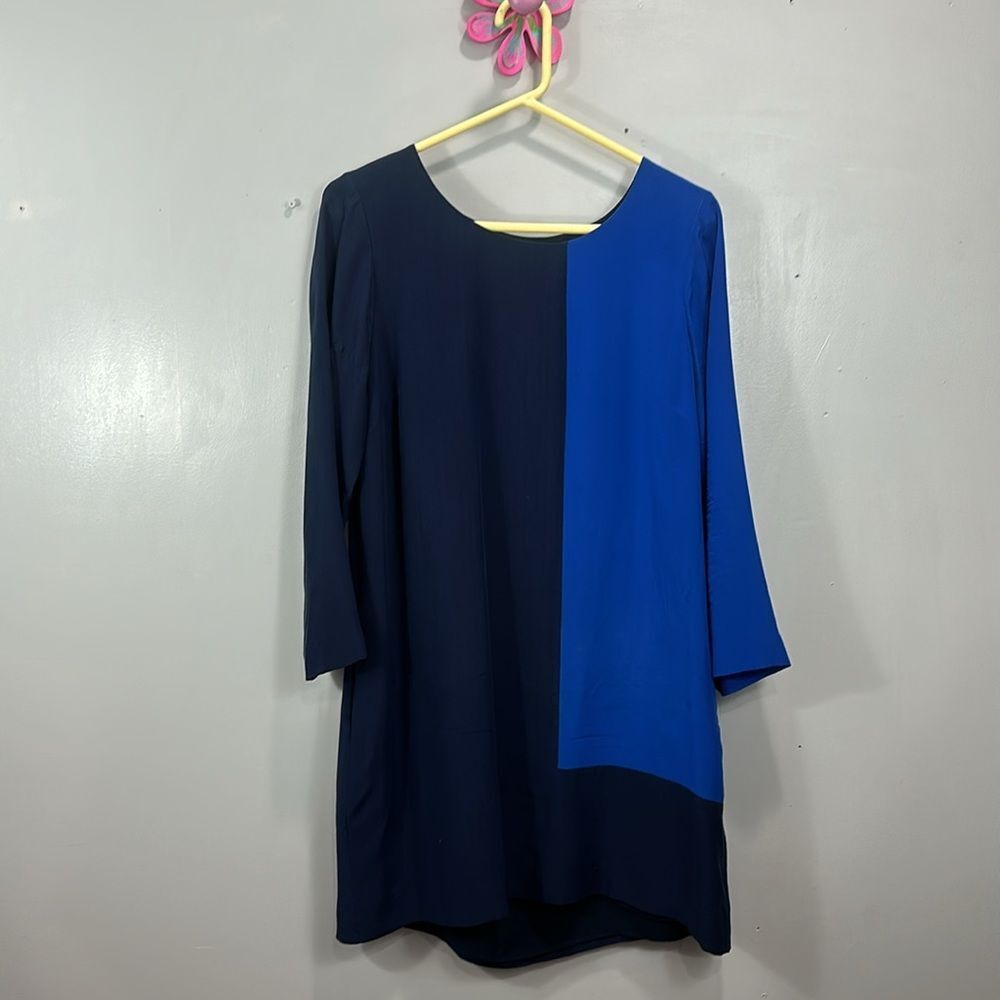 J.crew Blue & Navy Color Block Shift
Silk Dress